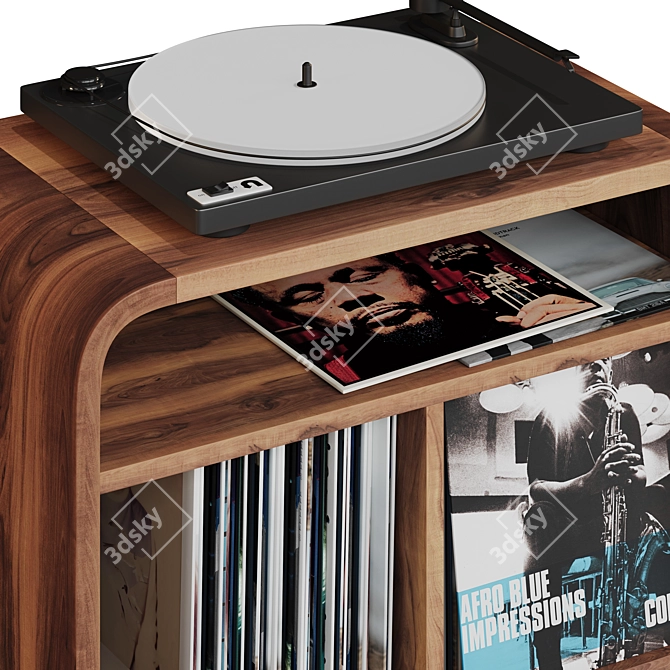 Modern Vinyl Record Shelf Stand 3D model image 4