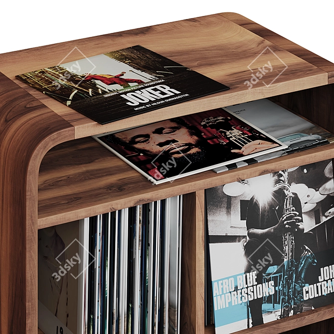 Modern Vinyl Record Shelf Stand 3D model image 7