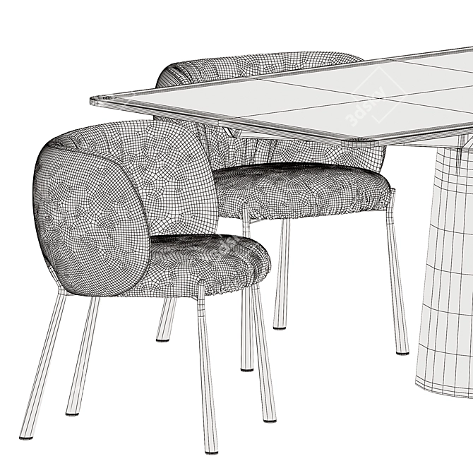 Modern Mys Chairs & Spike Table 3D model image 5