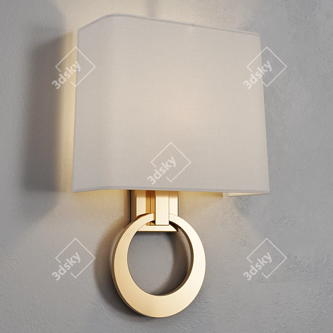 Elegant Silver Ring Wall Sconce 3D model image 6