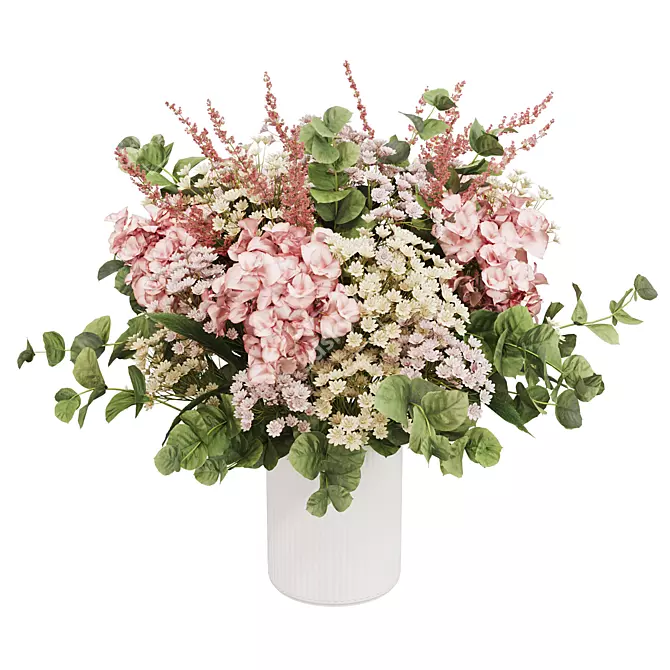 Hydrangea Eucalyptus Bouquet 3D Model 3D model image 5