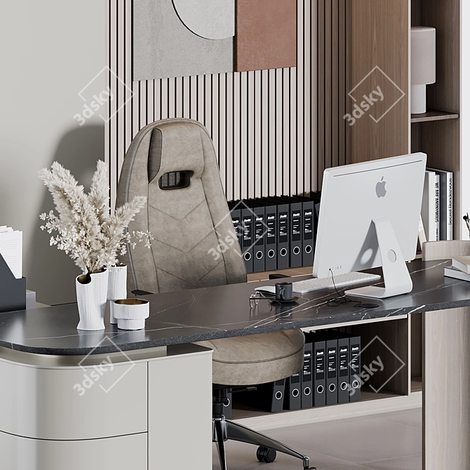 Executive Office Desk Set 3D model image 3