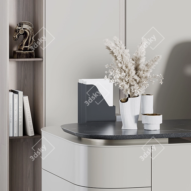 Executive Office Desk Set 3D model image 4