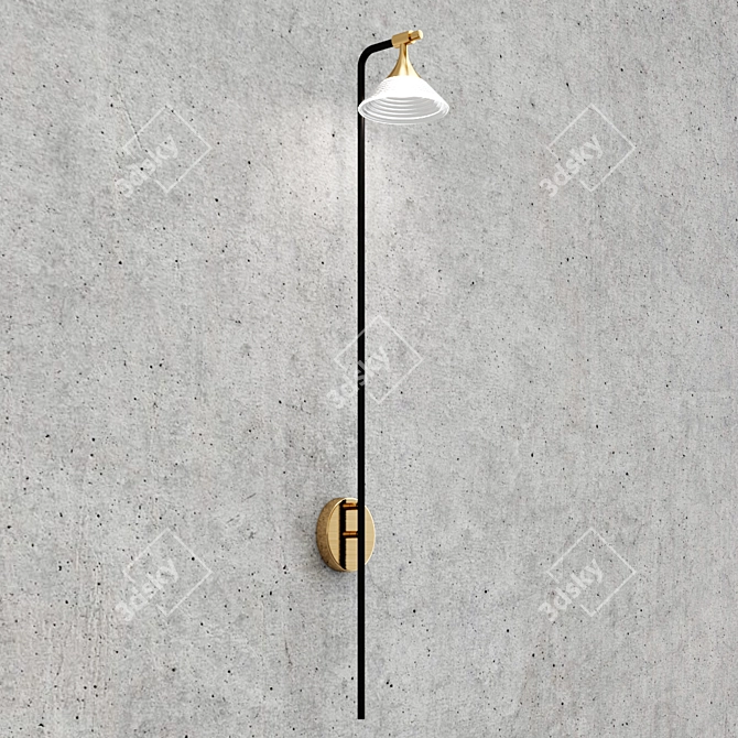 Brass Black Sierra Wall Sconce 3D model image 5