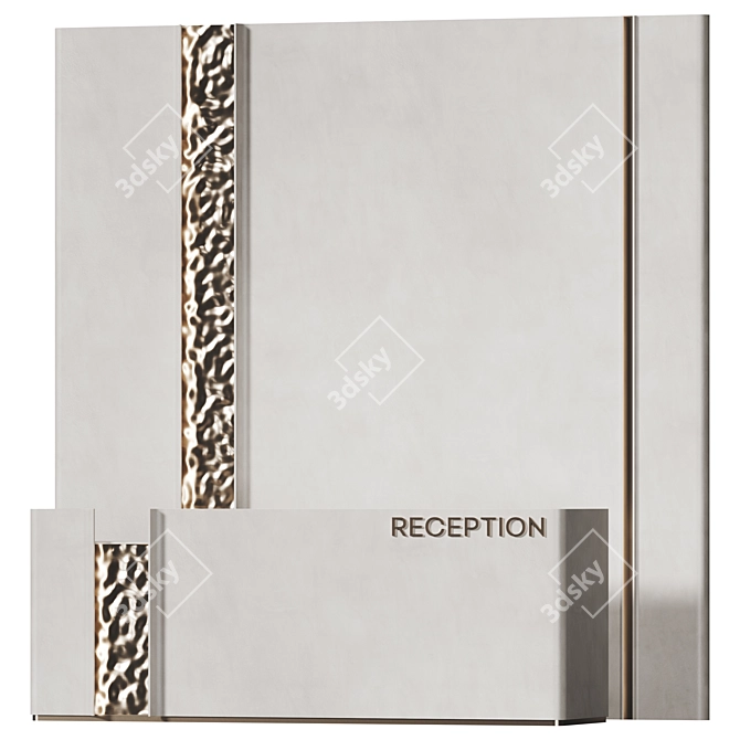 Modern Reception Desk with Metallic Panels 3D model image 1