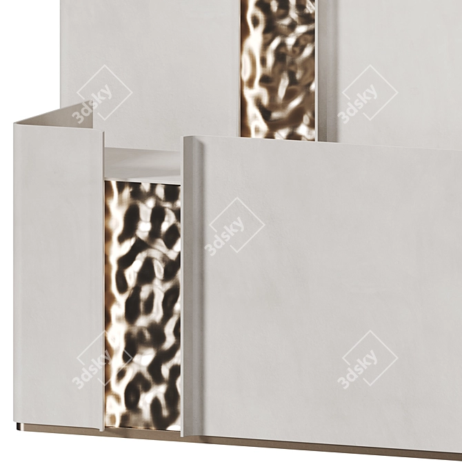 Modern Reception Desk with Metallic Panels 3D model image 4