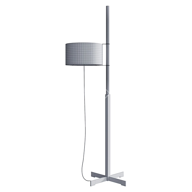 Modern Wood and Fabric Floorlamp 3D model image 3