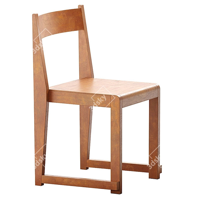 Modern Birch Frama Chair 01 3D model image 2