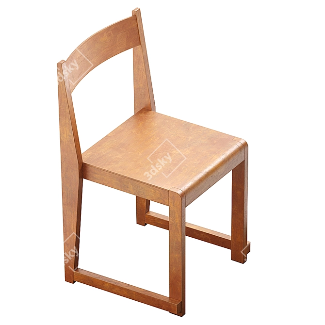 Modern Birch Frama Chair 01 3D model image 3