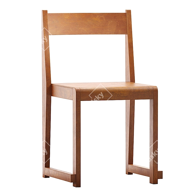 Modern Birch Frama Chair 01 3D model image 4