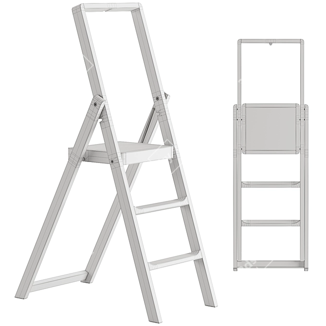 Versatile Step Ladder in Three Color Options 3D model image 7