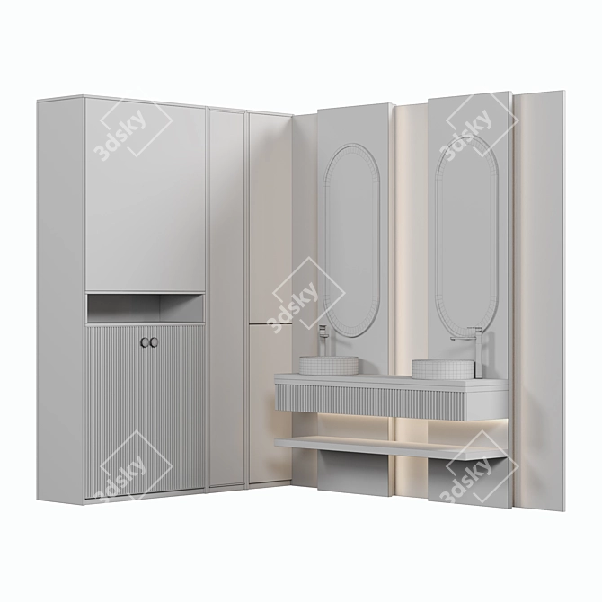 Modern Bathroom Furniture Set 3D model image 4