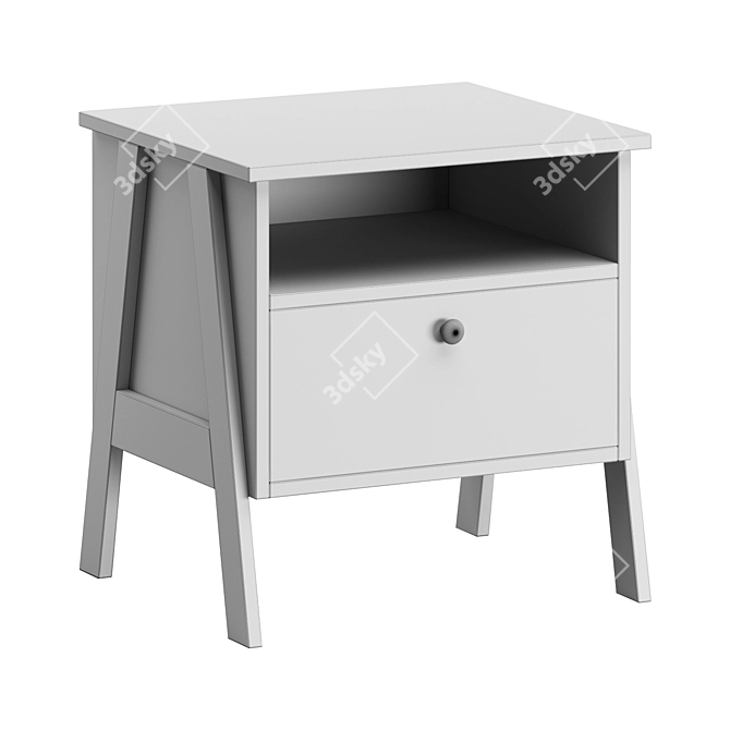 Theodora Bedside Table - Grey-Brown 3D model image 5