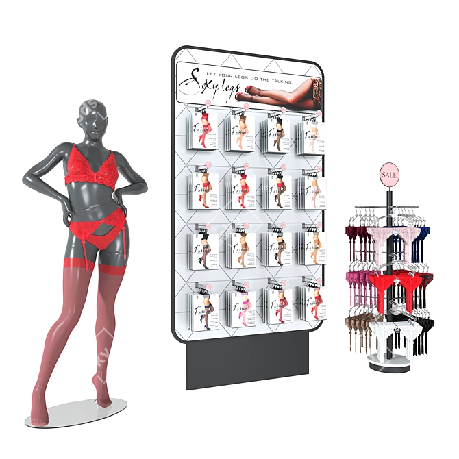 Lingerie Display Stand Set 3D model image 1