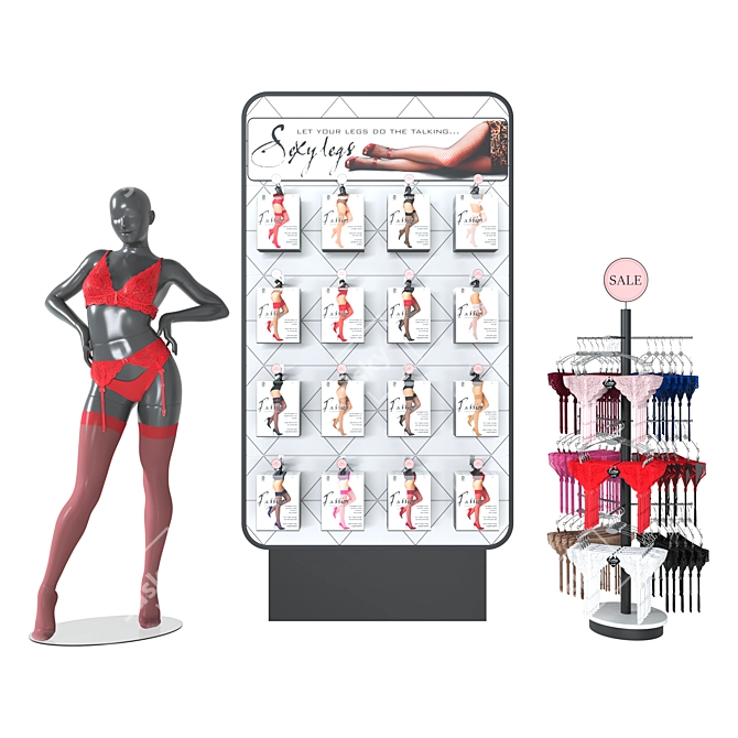 Lingerie Display Stand Set 3D model image 2