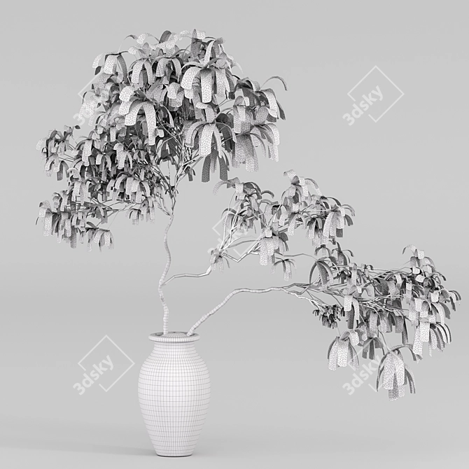 Clay Pot Tree Decoration 2018 3D model image 9