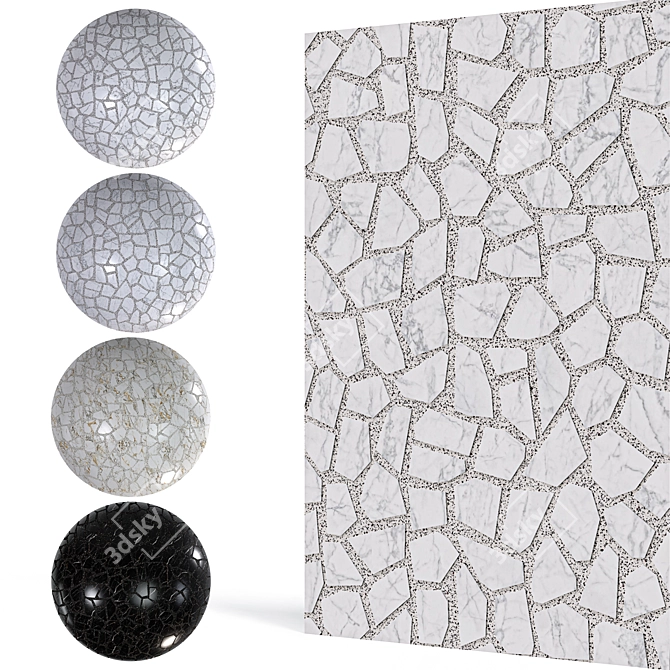 Particle Terrazzo Mosaic Panel Collection 3D model image 1