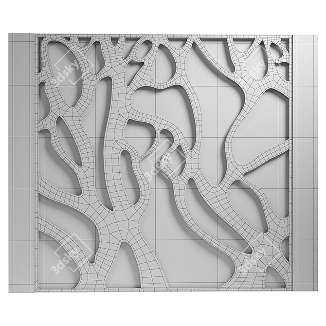 Wave Decorative Panel 3D OBJ 3D model image 4