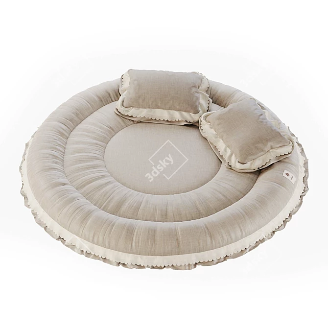 Plush Seat Cushion with Thick Padding 3D model image 6