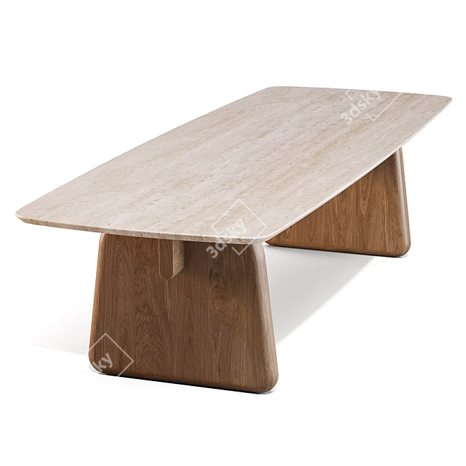 Japanese-inspired Arlette Dining Table 3D model image 2