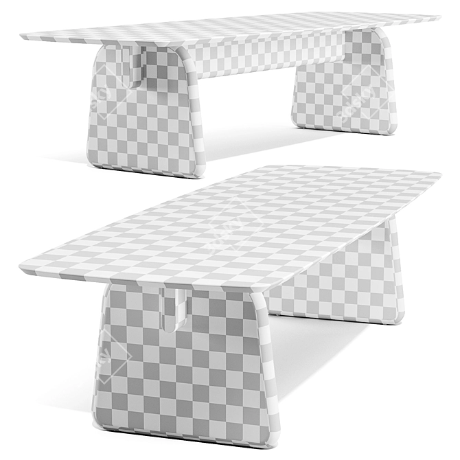 Japanese-inspired Arlette Dining Table 3D model image 5