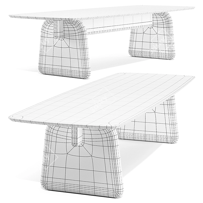 Japanese-inspired Arlette Dining Table 3D model image 6