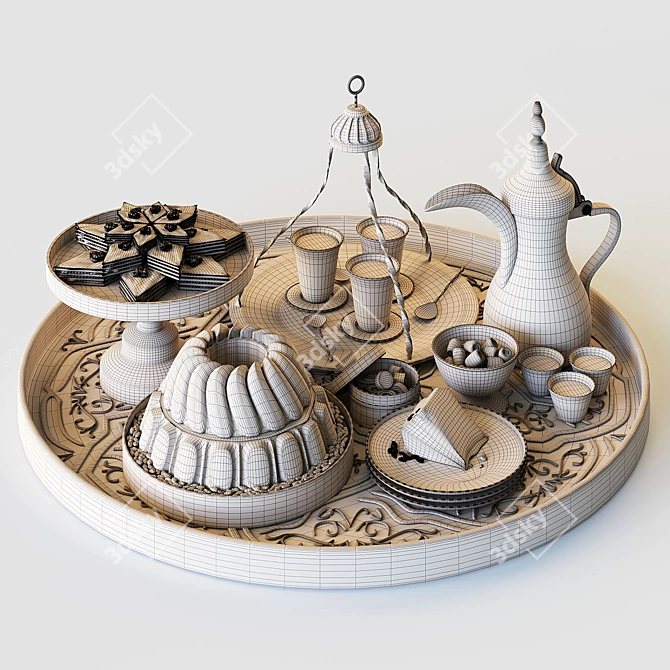 Oriental Sweets Decor Set 3D model image 4