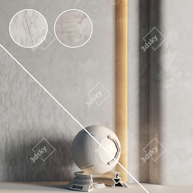 Plaster PBR Materials | Decorative Texture 3D model image 1