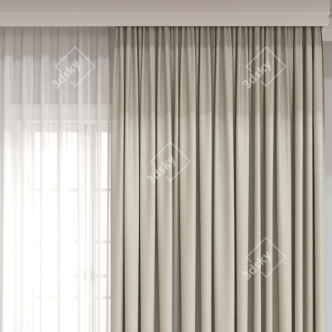 Versatile 3D Curtain Model - 920 3D model image 3