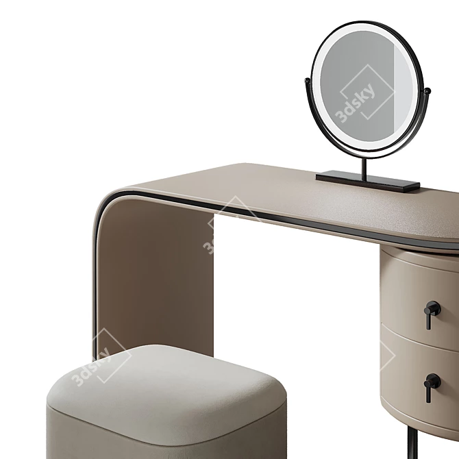 Elegant Vanity Makeup Table 3D model image 3