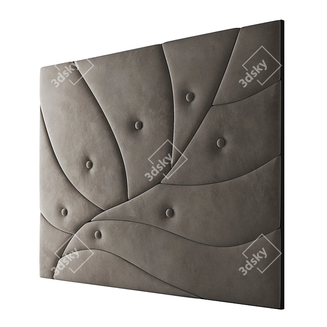 Soft Velvet Decorative Wall Panel 3D model image 3