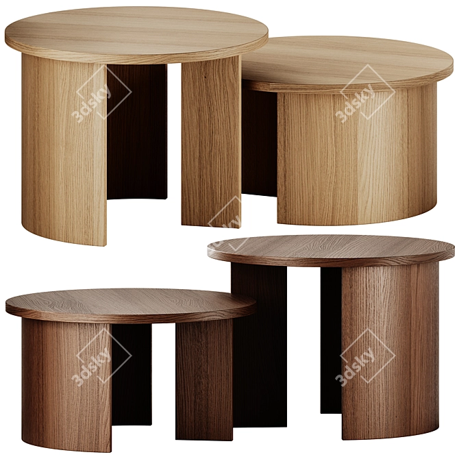 Sleek Nudo Giro Coffee Tables 3D model image 1