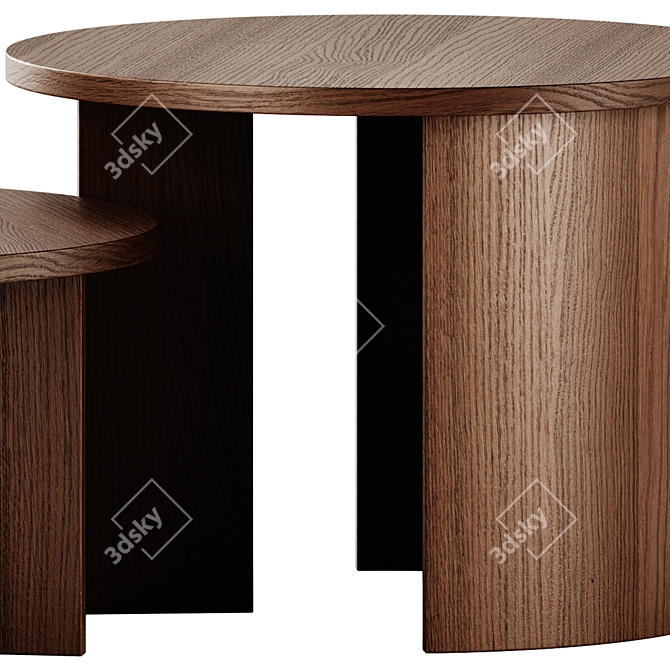 Sleek Nudo Giro Coffee Tables 3D model image 3