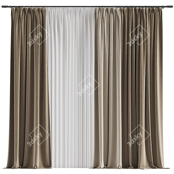 Refined Curtain Design #072 3D model image 1