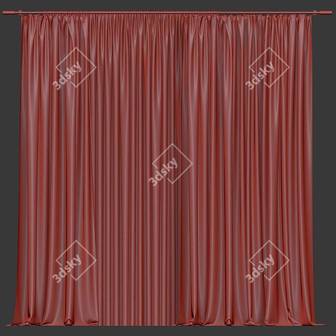 Refined Curtain Design #072 3D model image 3