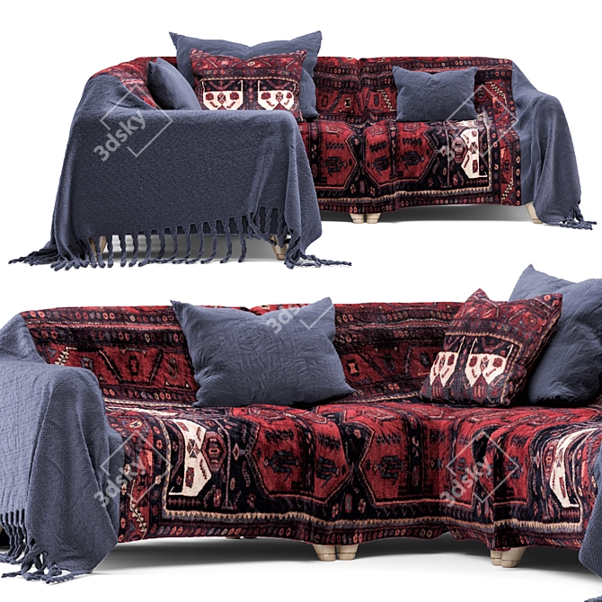 Boho Style Sofa Set 2417 3D model image 3