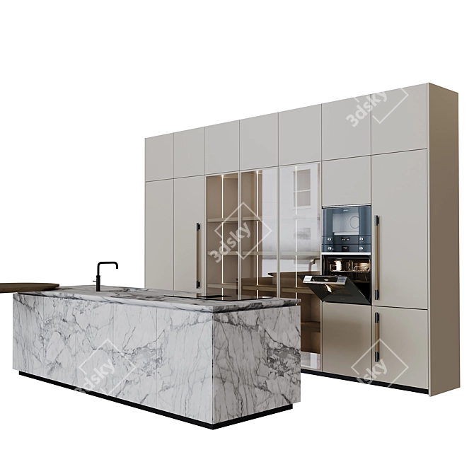 Elegant Molteni Kitchen Set 3D model image 3