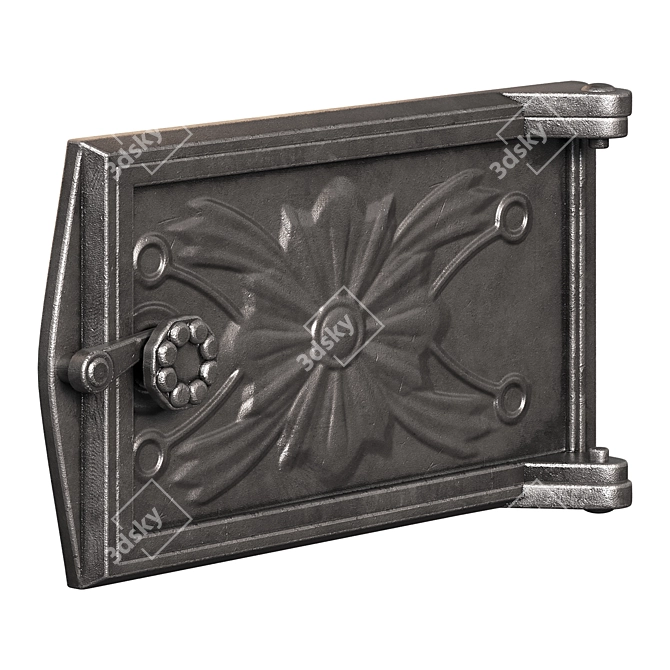 Cast Iron Stove Doors Set 3D model image 3