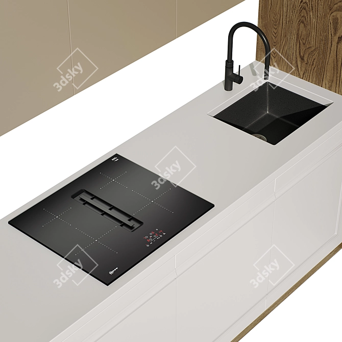 Modern Style Customizable Kitchen 3D model image 3