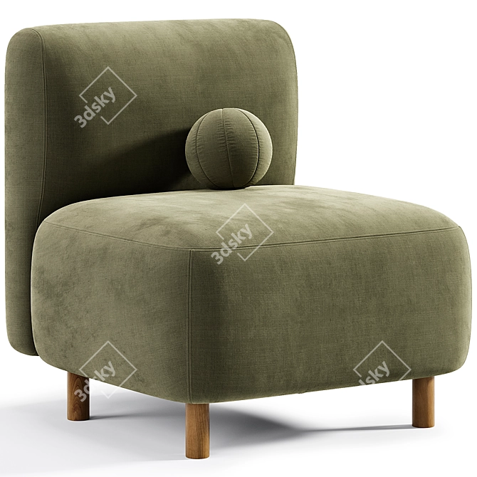 Modern Пайпел Armchair 3D Model 3D model image 1