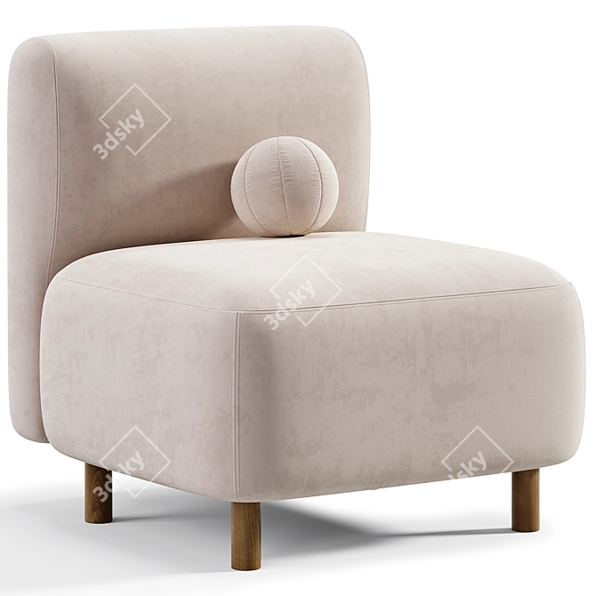 Modern Пайпел Armchair 3D Model 3D model image 2