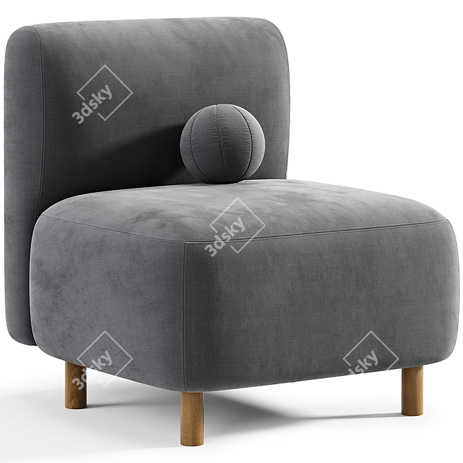 Modern Пайпел Armchair 3D Model 3D model image 5