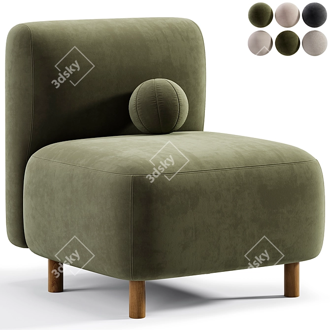 Modern Пайпел Armchair 3D Model 3D model image 6