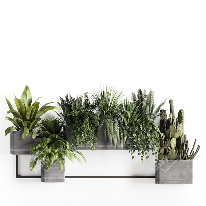 Premium Indoor Plant Shelf Set 3D model image 3