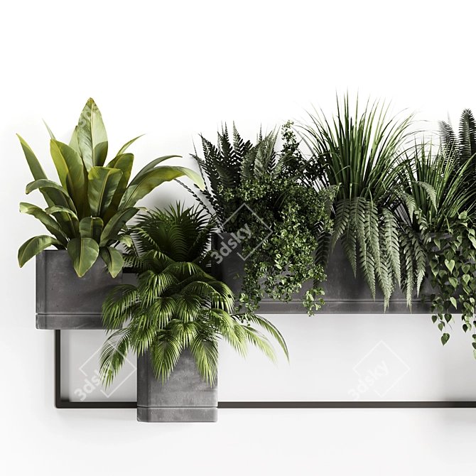 Premium Indoor Plant Shelf Set 3D model image 5