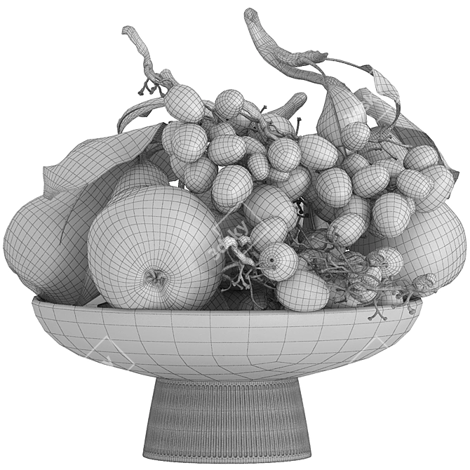 Pearl & Grape Bowl 3D Model 3D model image 5