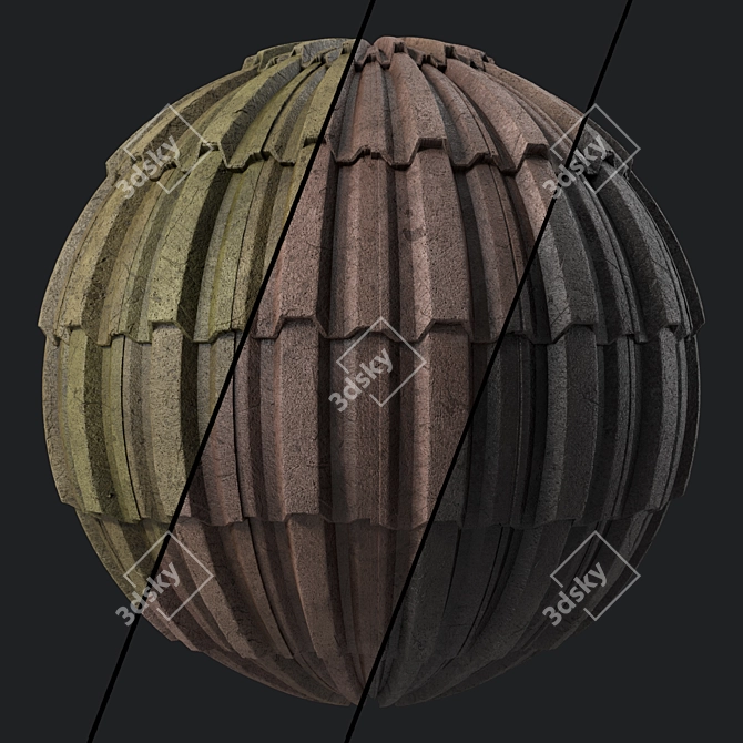 Concrete Roofing Texture 4K Seamless 3D model image 1