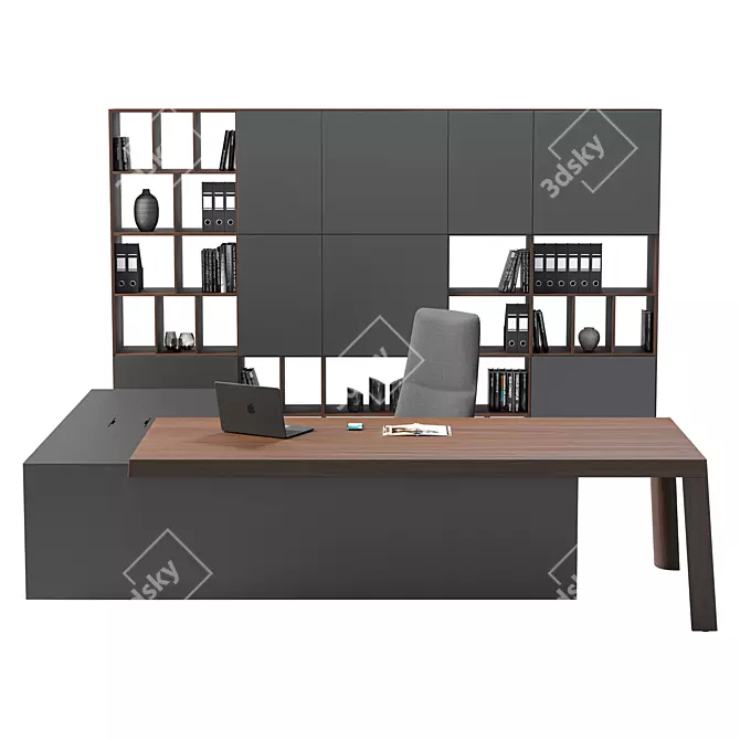 Sleek Modern Office Furniture Set 3D model image 1