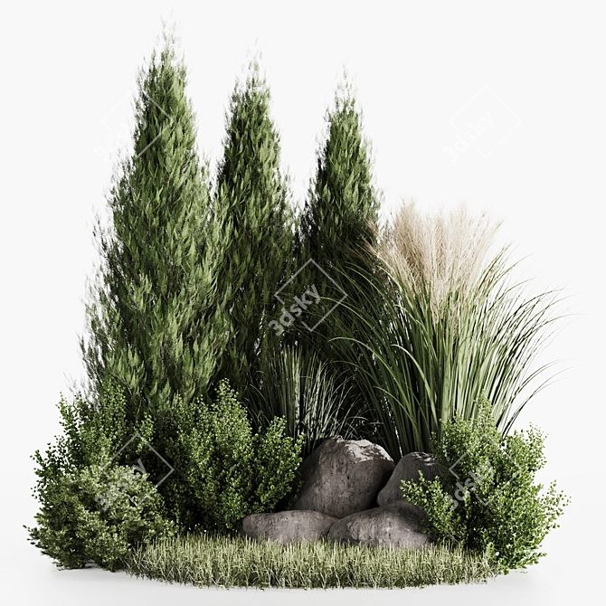 High-Quality Bush Set for Rendering 3D model image 1