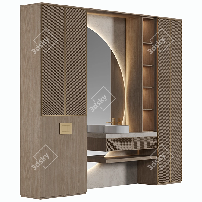 Modular Bathroom Furniture Set 3D model image 2